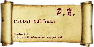 Pittel Nándor névjegykártya